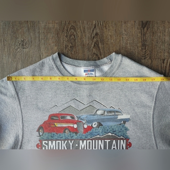 Smokey Mountain Rod Run Crew Neck Sweatshirt Mens Sz Small Classic Cars Jerzees - Picture 10 of 15